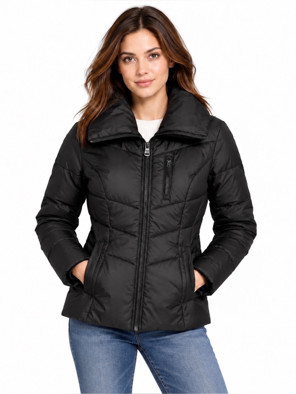 Andrew Marc New York Black Down Quilted Puffer Jacket